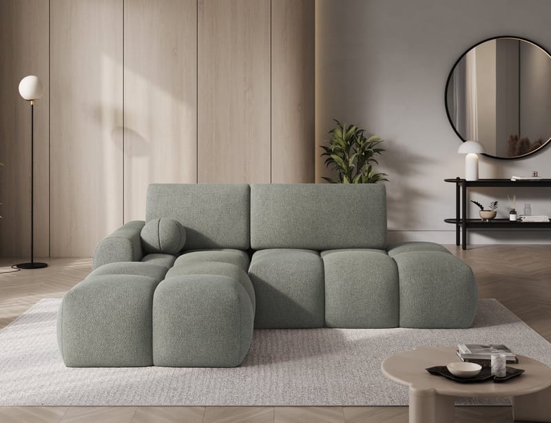 Vittario 3-sits Bubblig Bäddsoffa med Divan och förvaring Vänster - Xillar 100 - Möbler - Soffa - Bäddsoffa - Bäddsoffa divan