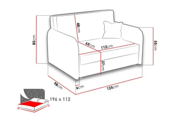 Viva Bäddsoffa - Rosa - Möbler - Soffa - Bäddsoffa - 2 sits bäddsoffa