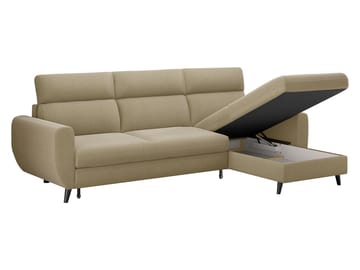 Vylon 3-sits Bäddsoffa med divan - Beige - Möbler - Soffa - Bäddsoffa - Hörnbäddsoffa