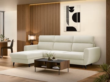 Vylon 3-sits Bäddsoffa med divan - beige - Möbler - Soffa - Bäddsoffa - Hörnbäddsoffa