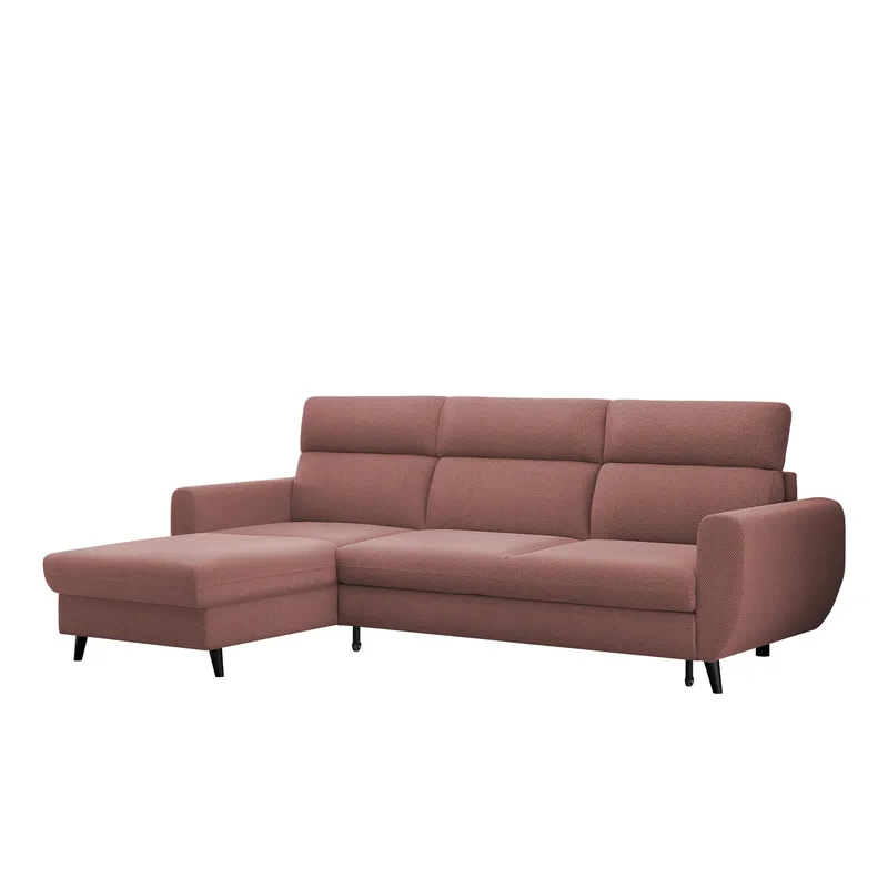 Vylon 3-sits Bäddsoffa med divan - Rosa - Möbler - Soffa - Bäddsoffa - Hörnbäddsoffa