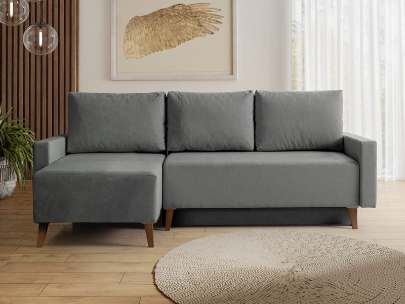 Waldsten 3-sits Bäddsoffa med Divan - Grå - Möbler - Soffa - Bäddsoffa - Hörnbäddsoffa