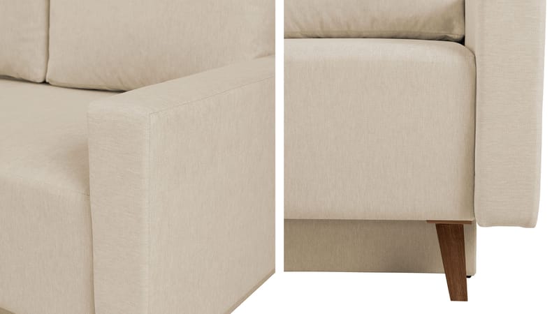 Waldsten 3-sits Bäddsoffa med Divan - Gul - Möbler - Soffa - Bäddsoffa - Hörnbäddsoffa