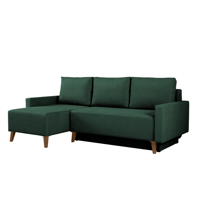 Waldsten 3-sits Bäddsoffa med Divan - Mörkgrön - Möbler - Soffa - Bäddsoffa - Hörnbäddsoffa