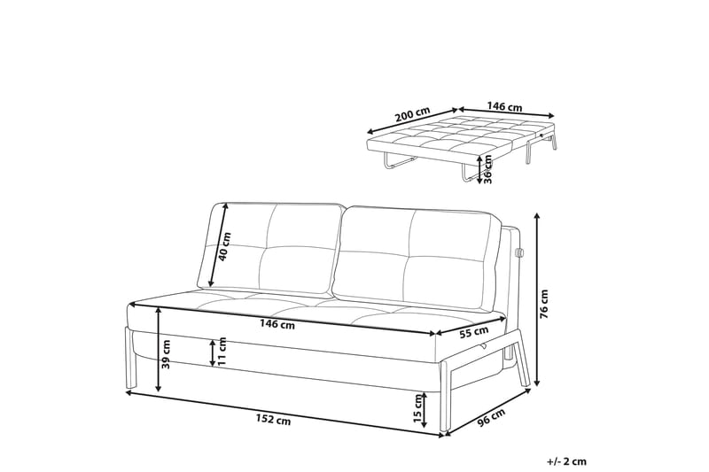 Wigwig Bäddsoffa 2-sits - Beige/Ljust trä - Möbler - Soffa - Bäddsoffa - 2 sits bäddsoffa