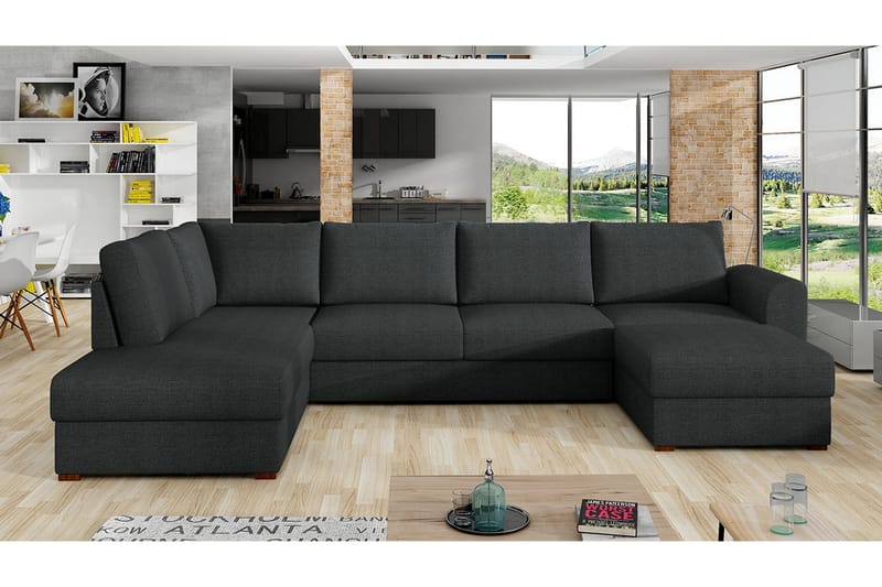 Wilma 6-sits Bäddsoffa - Svart - Bäddsoffa divan