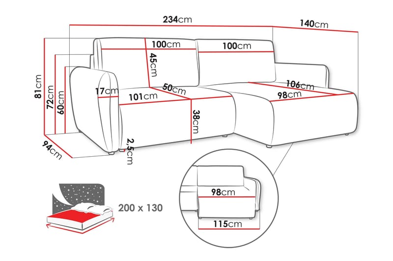 Wymer Bäddsoffa m. Divan 2-sits - Blå - Möbler - Soffa - Bäddsoffa - Bäddsoffa divan