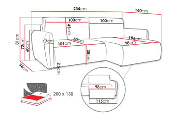 Wymer Bäddsoffa m. Divan 2-sits - Grå - Möbler - Soffa - Bäddsoffa - Bäddsoffa divan