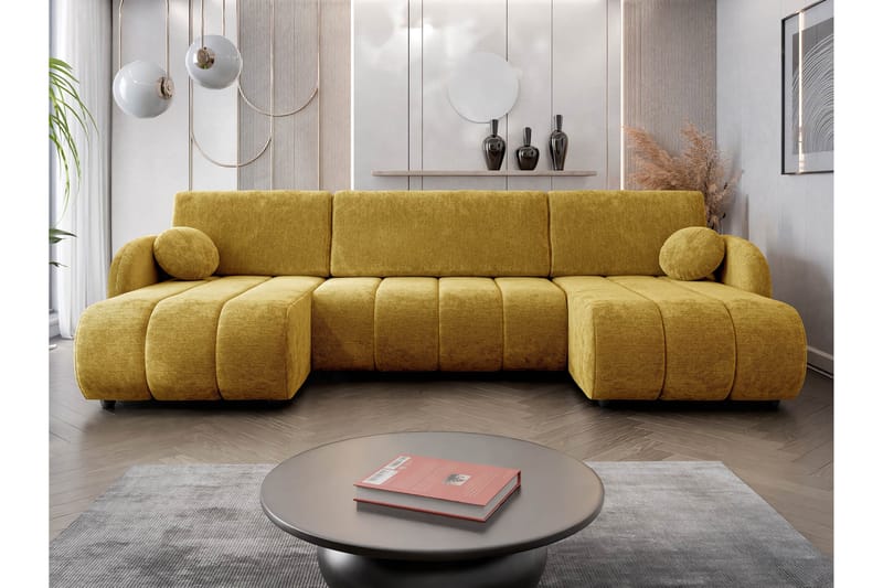 Zarania Bäddsoffa Dubbeldivan 3-sits - Gul - Möbler - Soffa - Bäddsoffa - U bäddsoffa