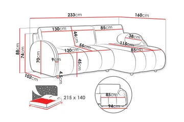 Zarania Bäddsoffa m. Divan 3-sits - Gul - Möbler - Soffa - Bäddsoffa - Bäddsoffa divan