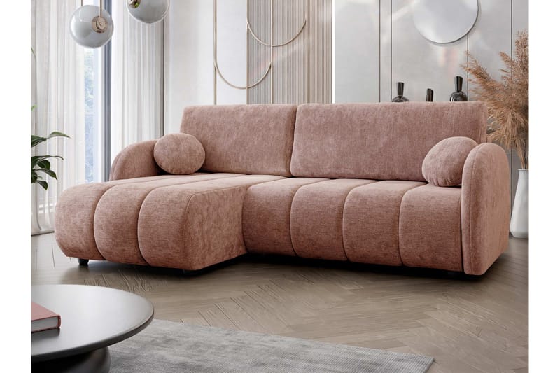 Zarania Bäddsoffa m. Divan 3-sits - Rosa - Möbler - Soffa - Bäddsoffa - Bäddsoffa divan