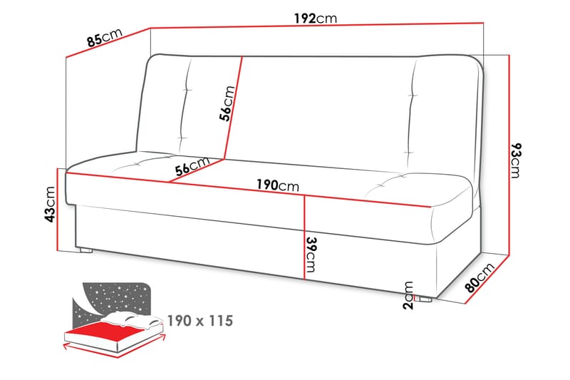 Zelka Bäddsoffa 2-sits - Beige - Möbler - Soffa - Bäddsoffa - 2 sits bäddsoffa
