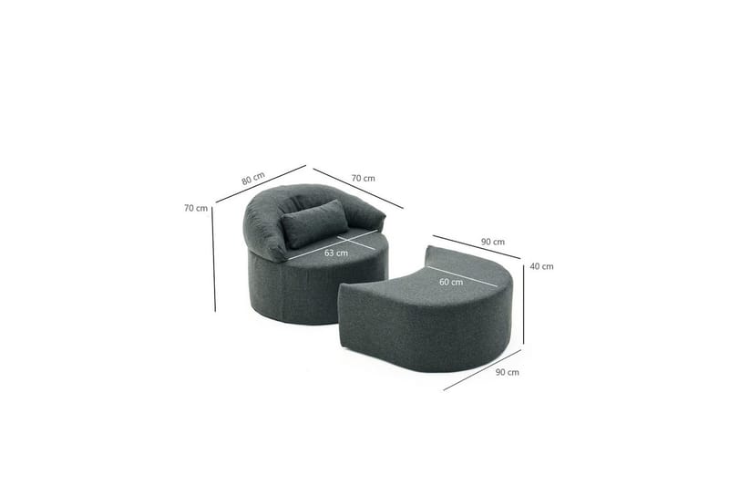 Zevon Bäddfåtölj - Antracit - Möbler - Soffa - Bäddsoffa - Framåtbäddad bäddsoffa