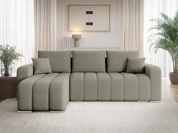 Zulueta 3-sits Bäddsoffa med divan - Lambi 03 (grå) - Möbler - Soffa - Bäddsoffa - Hörnbäddsoffa