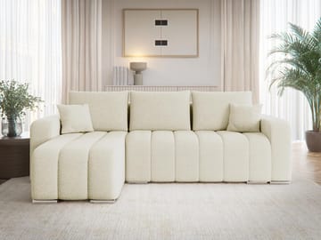 Zulueta 3-sits Bäddsoffa med divan - Lambi 08 (beige) - Möbler - Soffa - Bäddsoffa - Hörnbäddsoffa