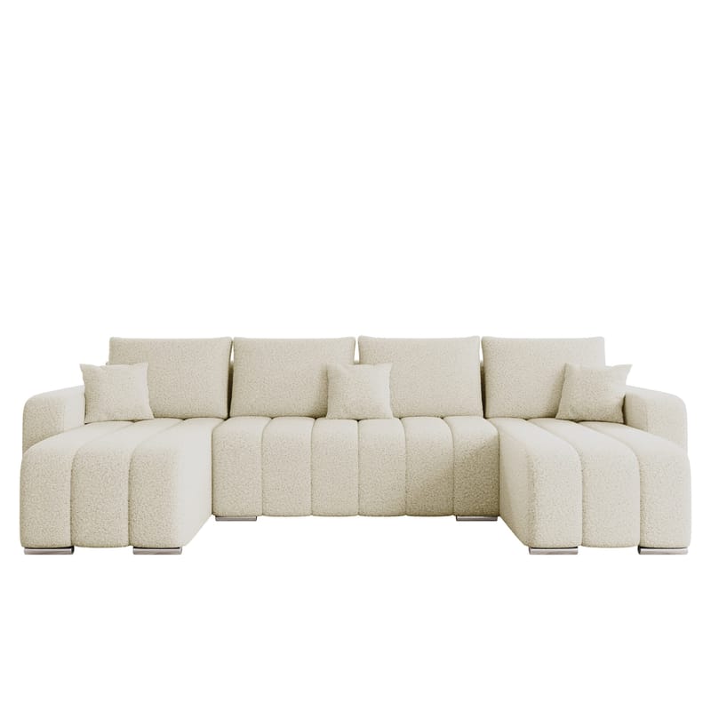 Zulueta 4-sits Bäddsoffa med dubbeldivan - beige - Möbler - Soffa - Bäddsoffa - Hörnbäddsoffa
