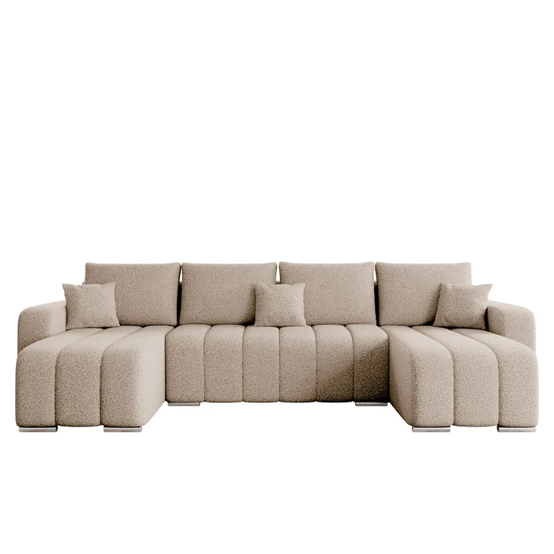 Zulueta 4-sits Bäddsoffa med dubbeldivan, beige