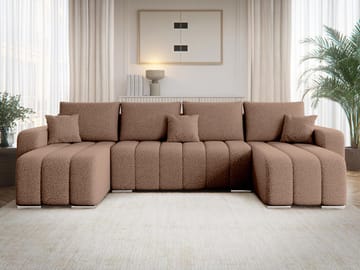 Zulueta 4-sits Bäddsoffa med dubbeldivan - brun - Möbler - Soffa - Bäddsoffa - Hörnbäddsoffa