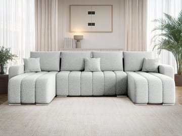 Zulueta 4-sits Bäddsoffa med dubbeldivan - grå - Möbler - Soffa - Bäddsoffa - Hörnbäddsoffa