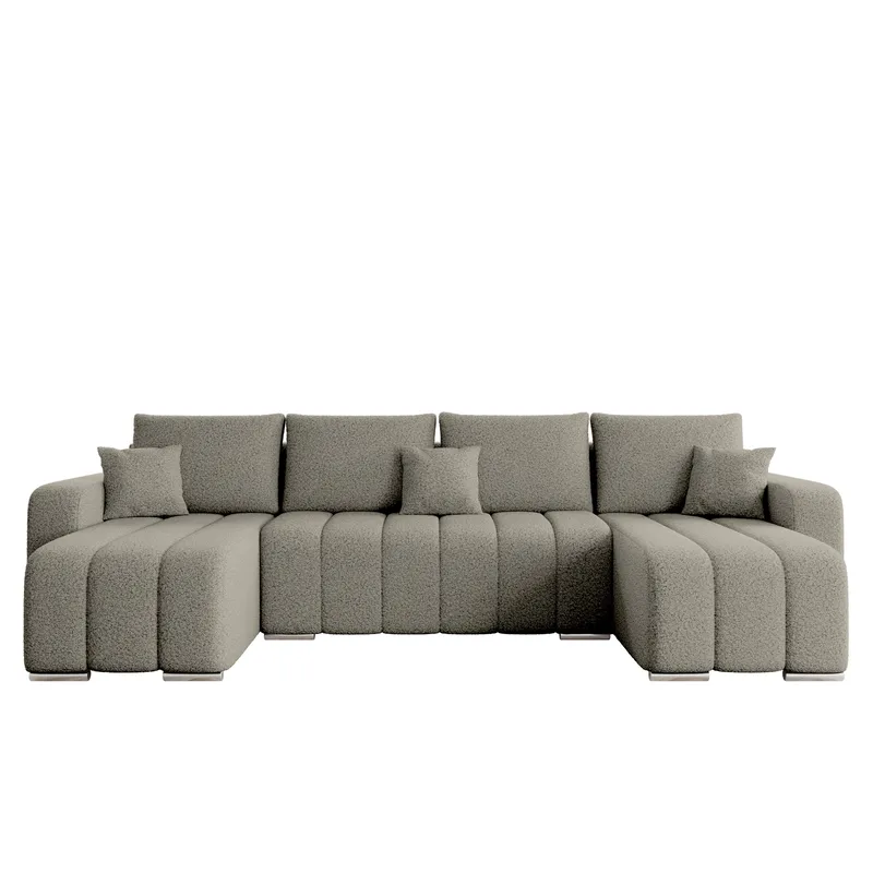 Zulueta 4-sits Bäddsoffa med dubbeldivan, grå