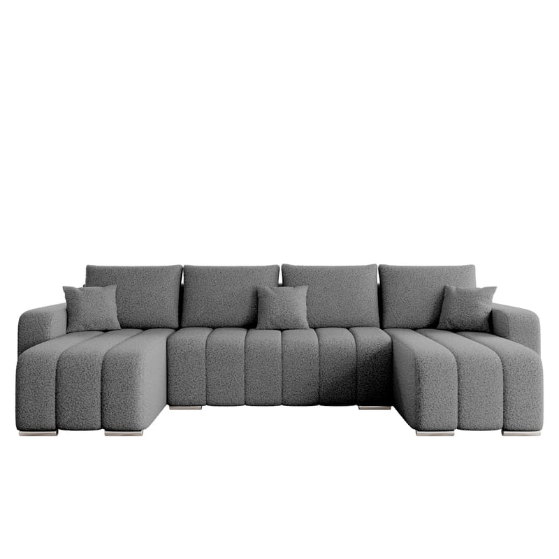 Zulueta 4-sits Bäddsoffa med dubbeldivan, grå