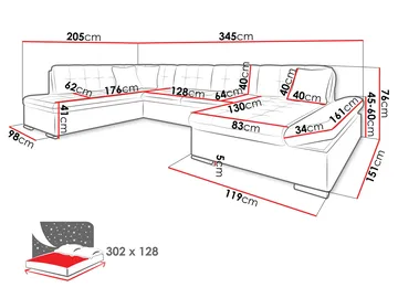 Zumar 5-sits U-Bäddsoffa med förvaring - Möbler - Soffa - Bäddsoffa - Hörnbäddsoffa