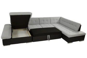 Zumar 6-sits Bäddsoffa Universal - Grå/Vit - Möbler - Soffa - Bäddsoffa - Bäddsoffa längsbäddad