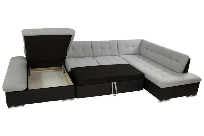 Zumar 6-sits Bäddsoffa Universal - Grå/Vit - Möbler - Soffa - Bäddsoffa - Bäddsoffa längsbäddad