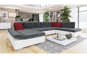 Zumar 6-sits Bäddsoffa Universal - Grå/Vit - Möbler - Soffa - Bäddsoffa - Bäddsoffa längsbäddad