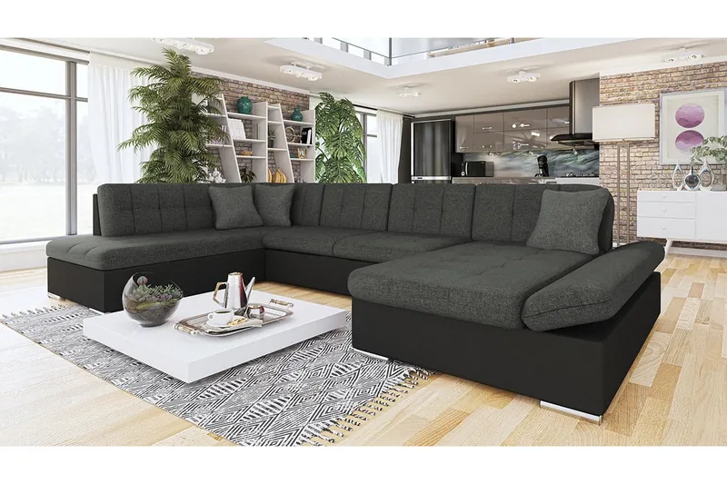 Zumar 6-sits Bäddsoffa Universal - Svart/Grå - Möbler - Soffa - Bäddsoffa - Bäddsoffa längsbäddad