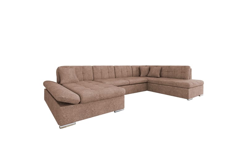 Zumar Bäddsoffa med Divan och Schäslong 4-sits i Bouclé, Rosa