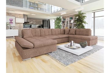 Zumar Bäddsoffa med Divan och Schäslong 4-sits i Bouclé - Rosa - Möbler - Soffa - Bäddsoffa - Bäddsoffa divan