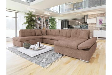 Zumar Bäddsoffa med Divan och Schäslong 4-sits i Bouclé - Rosa - Möbler - Soffa - Bäddsoffa - Bäddsoffa divan