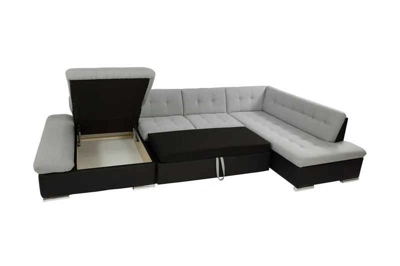 Zumar Bäddsoffa med Divan och Schäslong 4-sits i Chenille - Grön - Möbler - Soffa - Bäddsoffa - Bäddsoffa divan