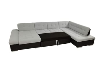 Zumar Bäddsoffa med Divan och Schäslong 4-sits i Konstläder - Vit/Grå - Möbler - Soffa - Bäddsoffa - Bäddsoffa divan