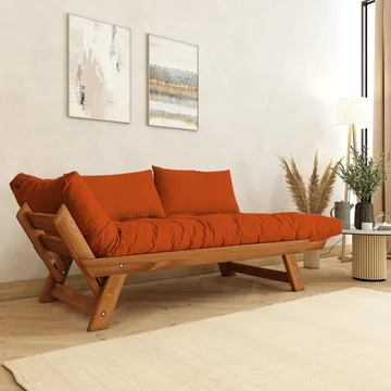 Zylar 2-sits Bäddsoffa - Brun/Orange - Möbler - Soffa - Bäddsoffa - 2 sits bäddsoffa