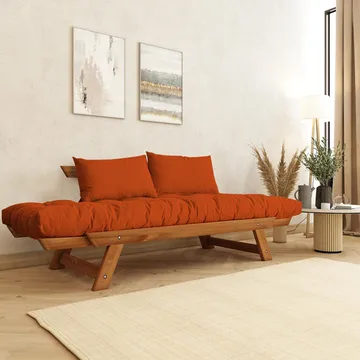 Zylar 2-sits Bäddsoffa - Brun/Orange - Möbler - Soffa - Bäddsoffa - 2 sits bäddsoffa