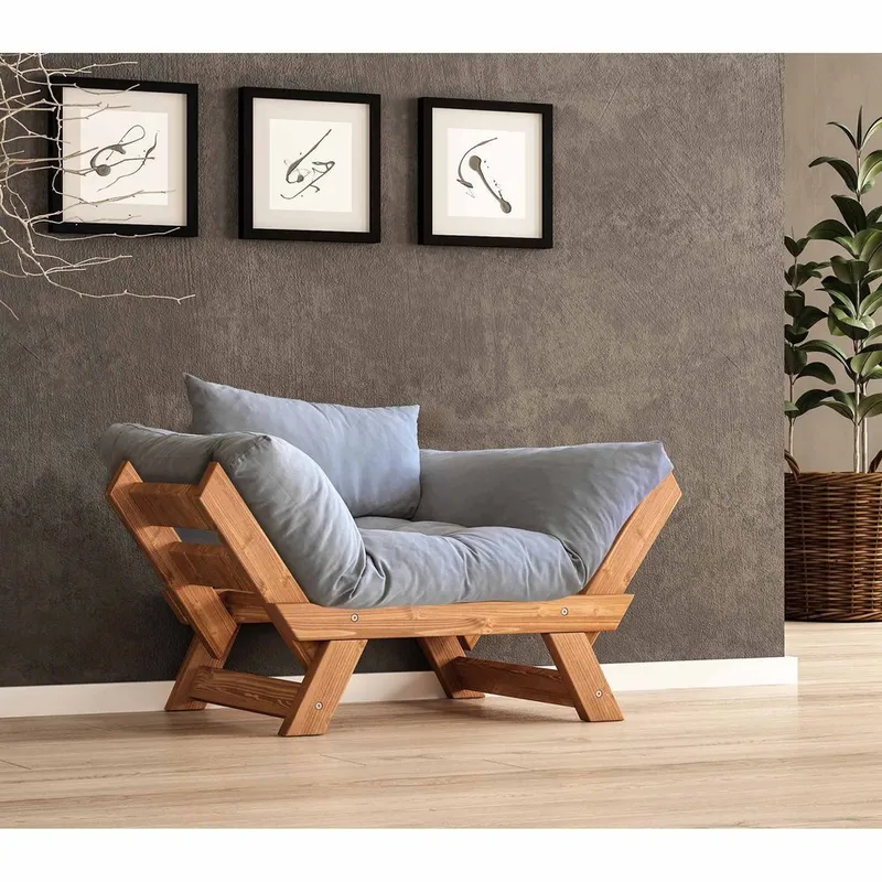 Zylar 2-sits Bäddsoffa, Kolgrå
