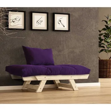 Zylar 2-sits Bäddsoffa - Lila/Natur - Möbler - Soffa - Bäddsoffa - 2 sits bäddsoffa