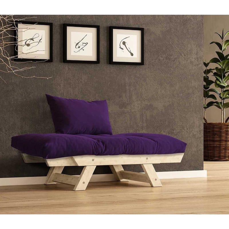 Zylar 2-sits Bäddsoffa - Lila/Natur - Möbler - Soffa - Bäddsoffa - 2 sits bäddsoffa