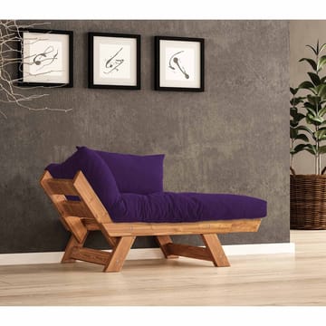 Zylar 2-sits Fällbar Bäddsoffa med Träram 75x140 cm i Linne - Lila|Brun - Möbler - Soffa - Bäddsoffa - 2 sits bäddsoffa