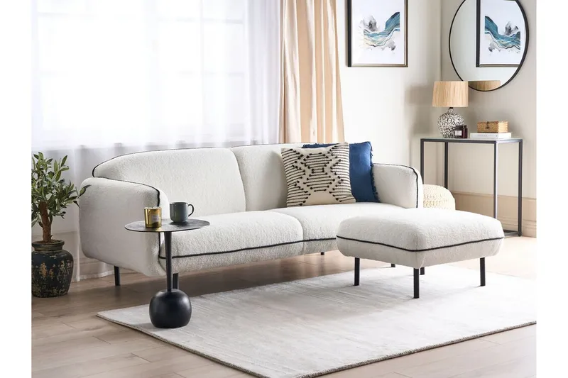 Balint Soffa 3-sits - Vit/Svart - Möbler - Soffa - 3 sits soffa