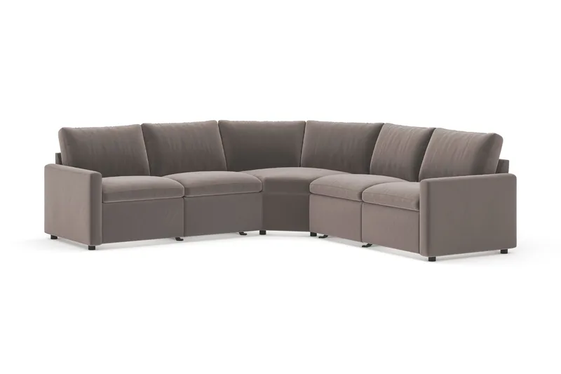 Barsele Hörnsoffa med Elektrisk Recliner 5-sits, Brun