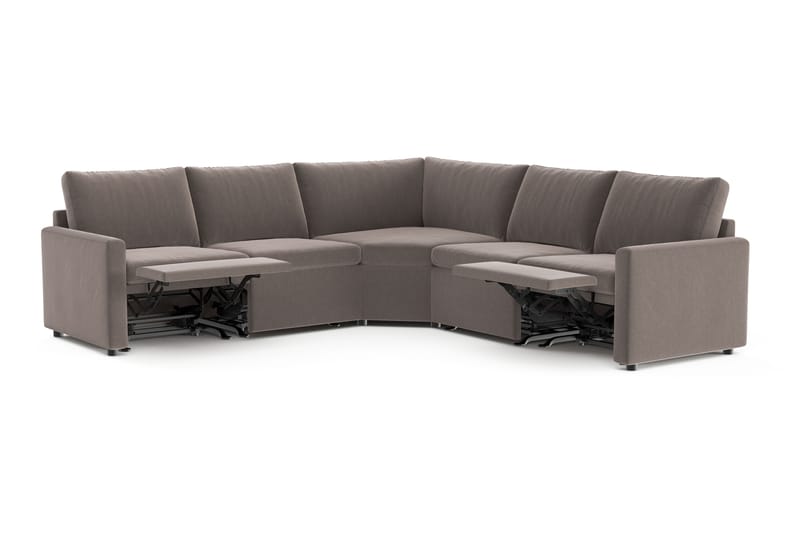 Barsele Hörnsoffa med Recliner 5-sits - Brun - Möbler - Soffa - Biosoffa & reclinersoffa