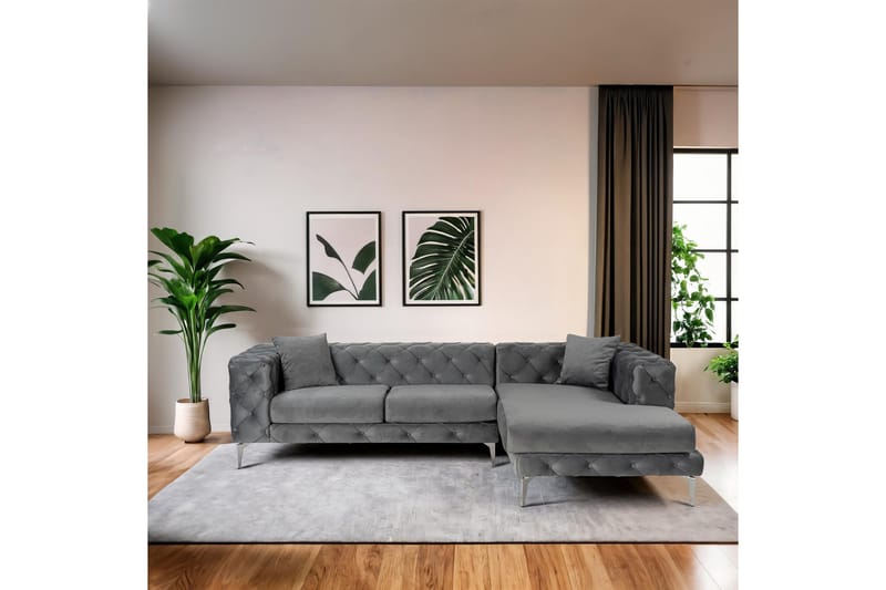 Beachport 3-sits Soffa med Divan Höger - Antracit - Möbler - Soffa - Divansoffa & schäslongsoffa - 3 sits soffa med divan