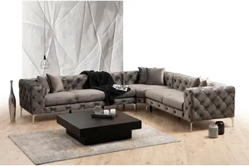 Beachport Stor Hörnsoffa 6-sits L formad Avtagbar klädsel - Antracit / Grå - Möbler - Soffa - Hörnsoffa