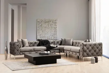 Beachport Stor Hörnsoffa 6-sits L formad Avtagbar klädsel - Antracit / Grå - Möbler - Soffa - Hörnsoffa