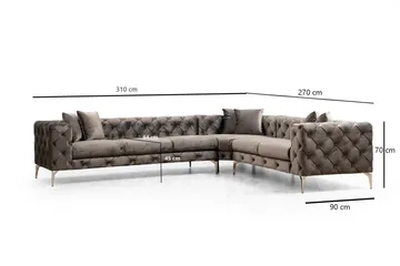 Beachport Stor Hörnsoffa 6-sits L formad Avtagbar klädsel - Antracit / Grå - Möbler - Soffa - Hörnsoffa