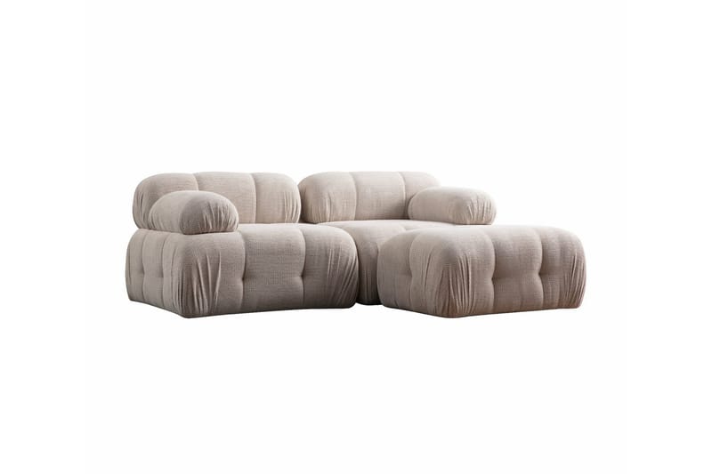 Belgin Bubblig Divansoffa 2-sits med fasta armstöd - Cream - Möbler - Soffa - Modulsoffa - Komplett modulsoffa
