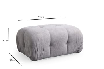 Belgin Bubblig Divansoffa 2-sits med fasta armstöd - Ljusgrå - Möbler - Soffa - Modulsoffa - Komplett modulsoffa